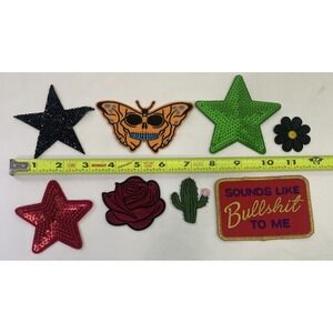 Unbranded Mixed Patch Lot8pc Multicolor Excellent Skull Butterfly Sarcastic Rose